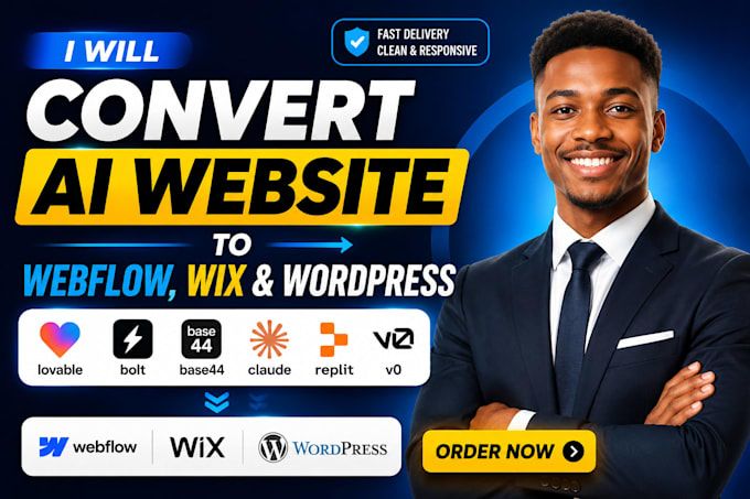 convert lovable bolt base44 claude replit v0 ai website to webflow wix wordpress