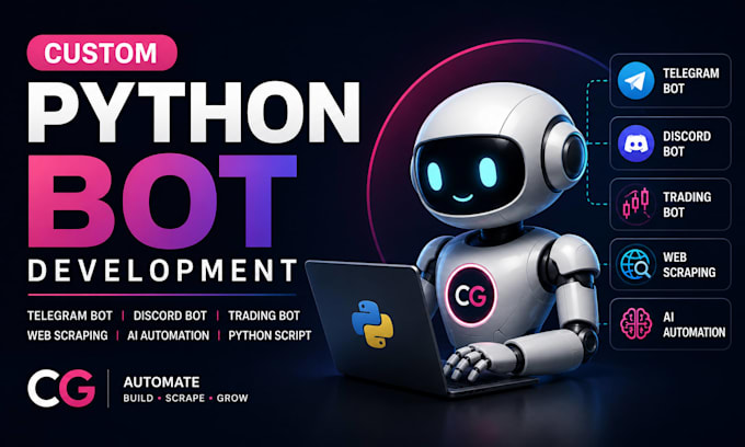 build telegram bot, trading bot, web scraping python, crypto bot ai discord bot