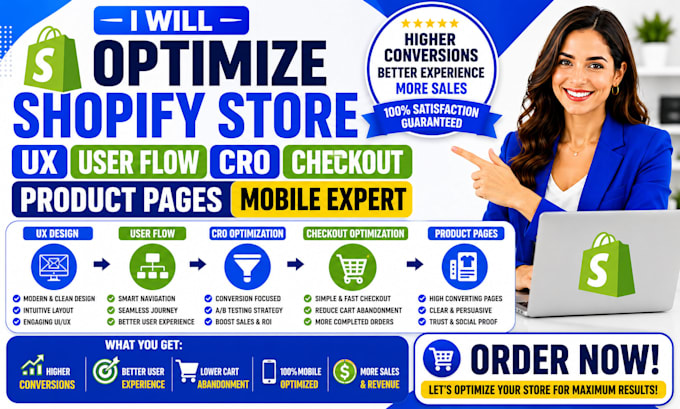 optimize shopify store UX user flow cro checkout product pages mobile expert