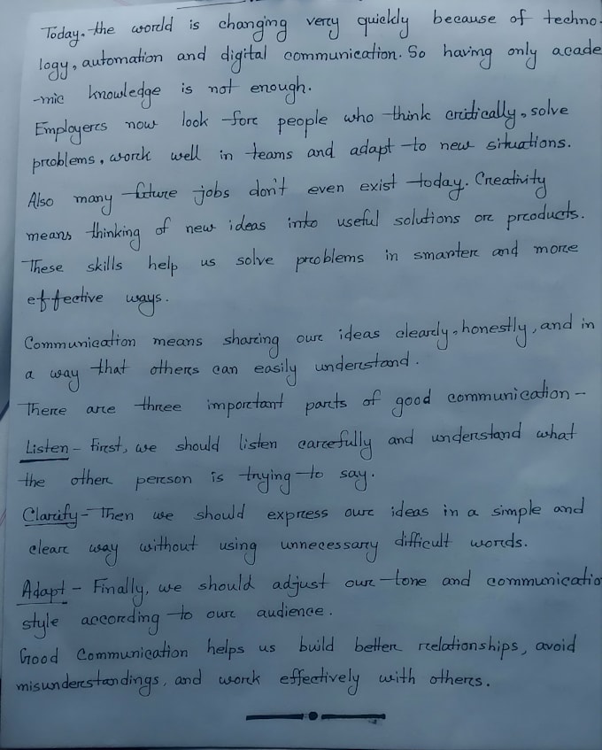 handwrite your text neatly and beautifully