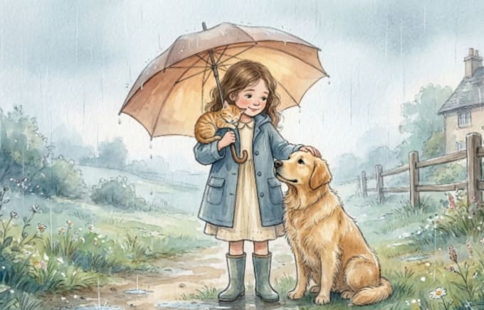 ich illustriere ihr kinderbuch mit einzigartigen aquarell illustrationen