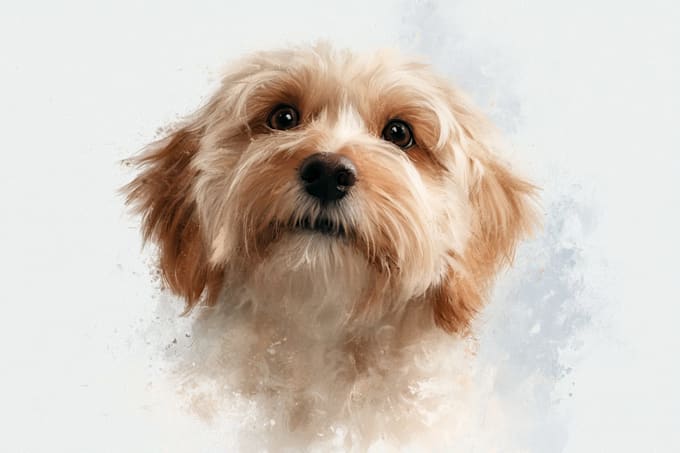 draw watercolor pet portrait