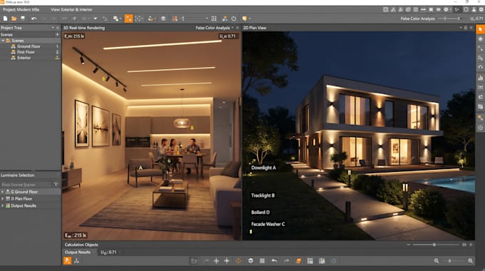 design interior and exterior architectural lighting design with dialux evo