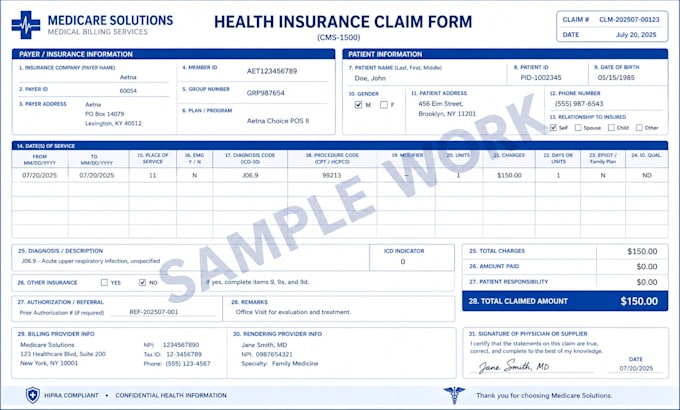 do medical billing and insurance claim data entry
