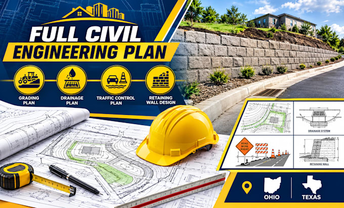 do grading, drainage and traffic control plan retaining wall in ohio texas al