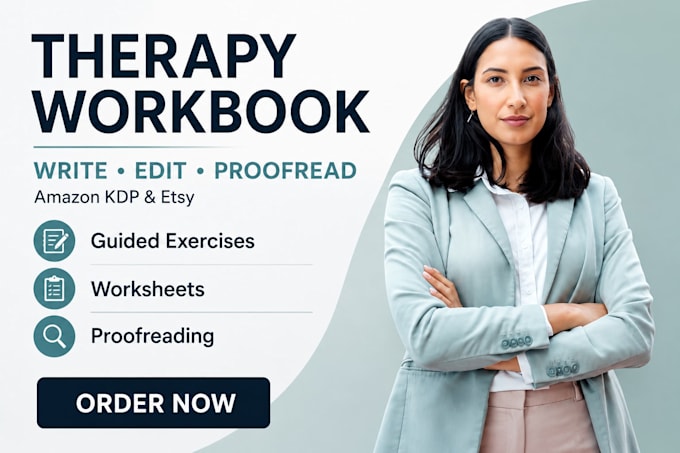 write, edit and proofread therapy workbooks for amazon KDP and etsy