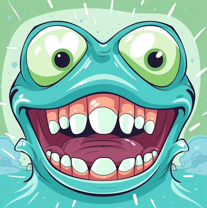 flat vector aliens mouth illustration for anything