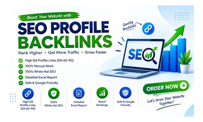high 70 to 90 da profile backlinks SEO boost service