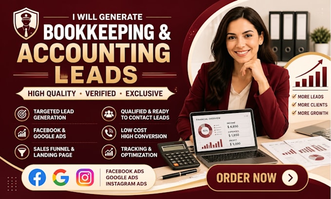 generate qualified bookkeeping and accounting leads via facebook and google ads