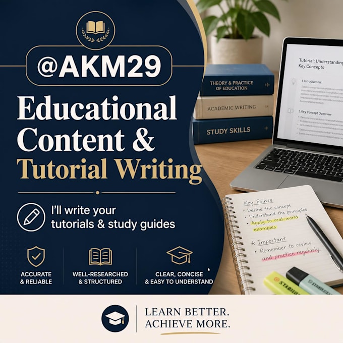 write clear tutorials, courses and study materials