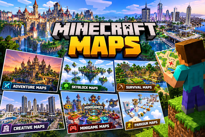 build custom minecraft map, smp server map, survival world and terrain