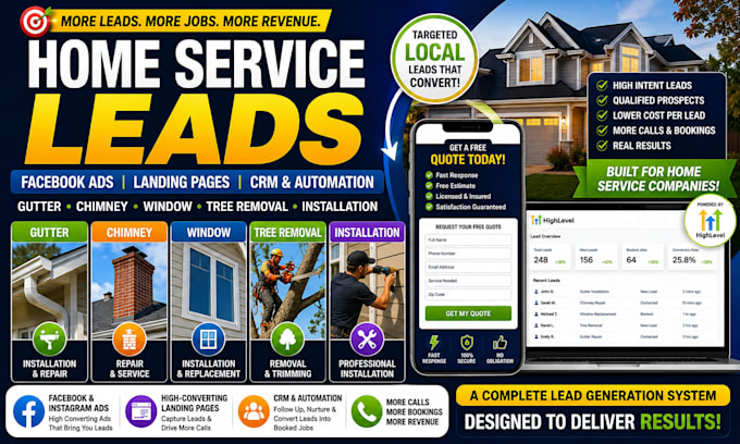 generate leads gutter chimney repair facebook ads window tree removal cleaning