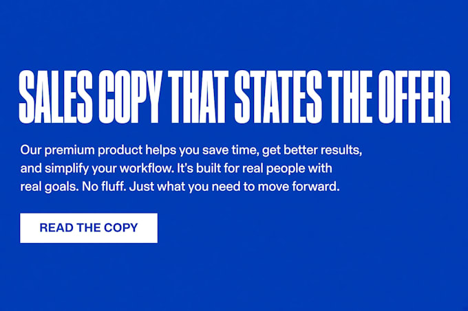 write sales copy that states your offer