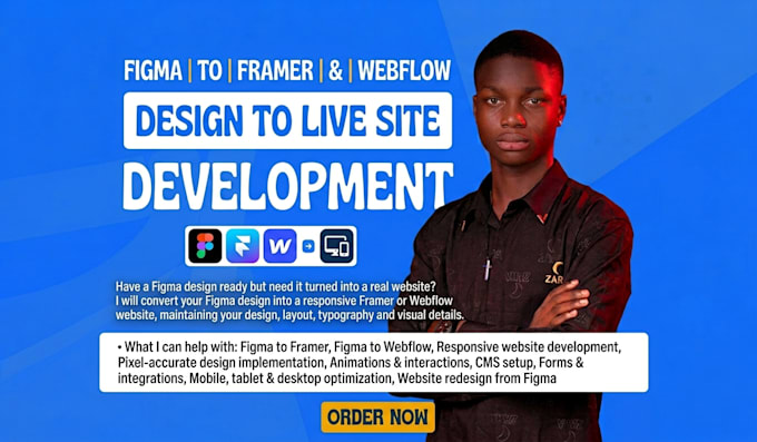 convert figma design to framer or webflow website