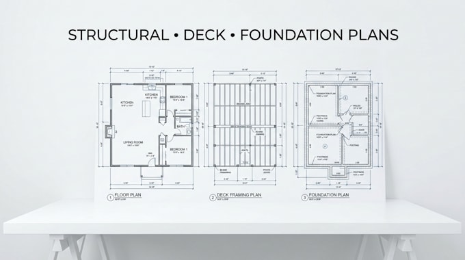 draw california structural or deck framing and foundation plan