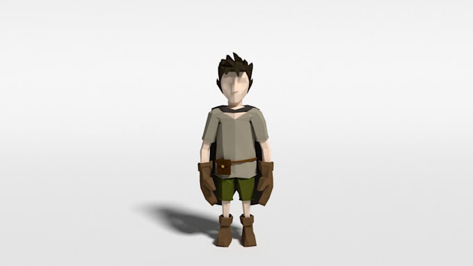 model low poly 3d, characters for games, rig and animation