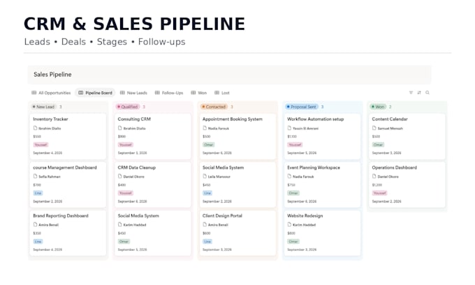 build a custom notion CRM or workspace