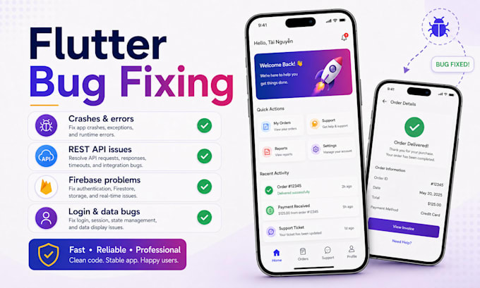 fix flutter app bugs, API and firebase issues