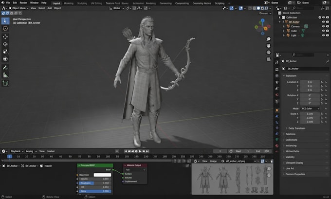 3d low poly character models, weapons, rigging and animation for games