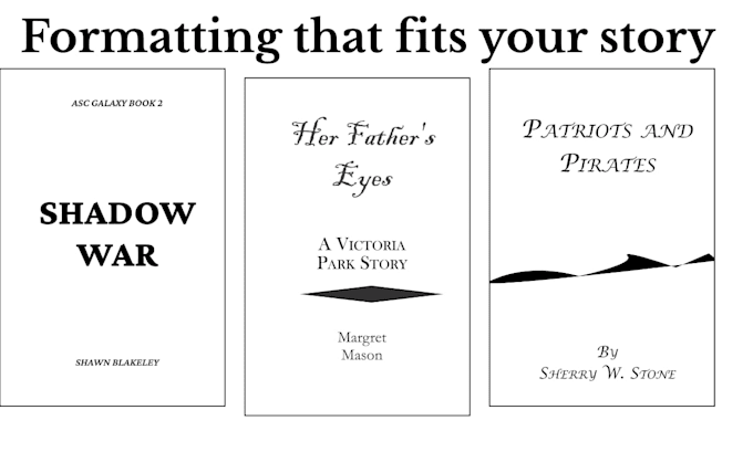 format your manuscript as an ebook or print ready PDF