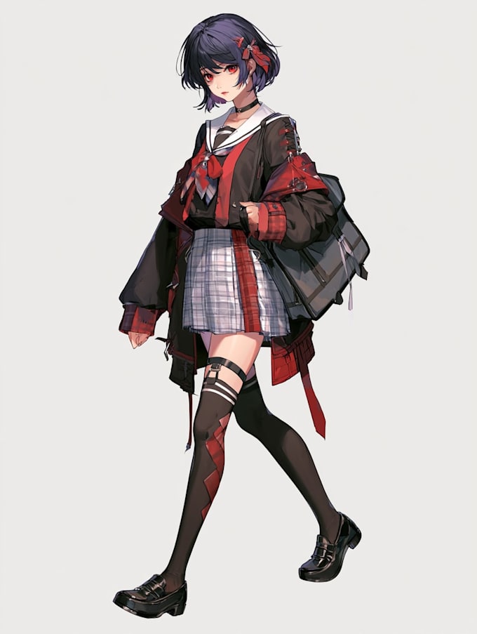 draw an anime illustration, character illustration