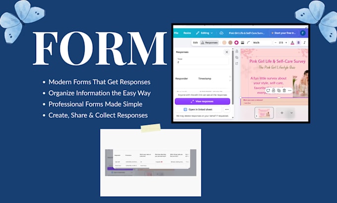 design a modern and professional form in canva