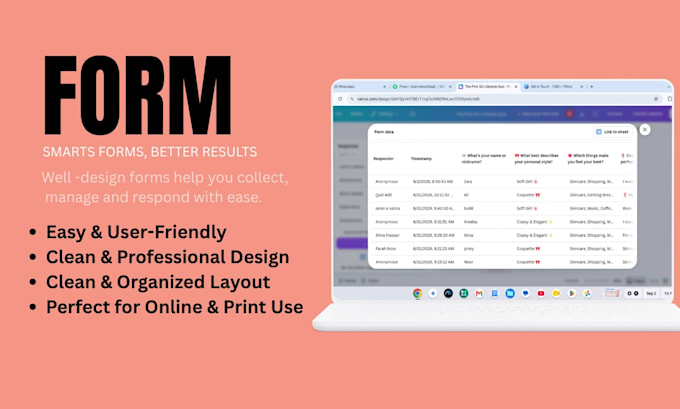 designs professional forms, registration forms and PDF forms
