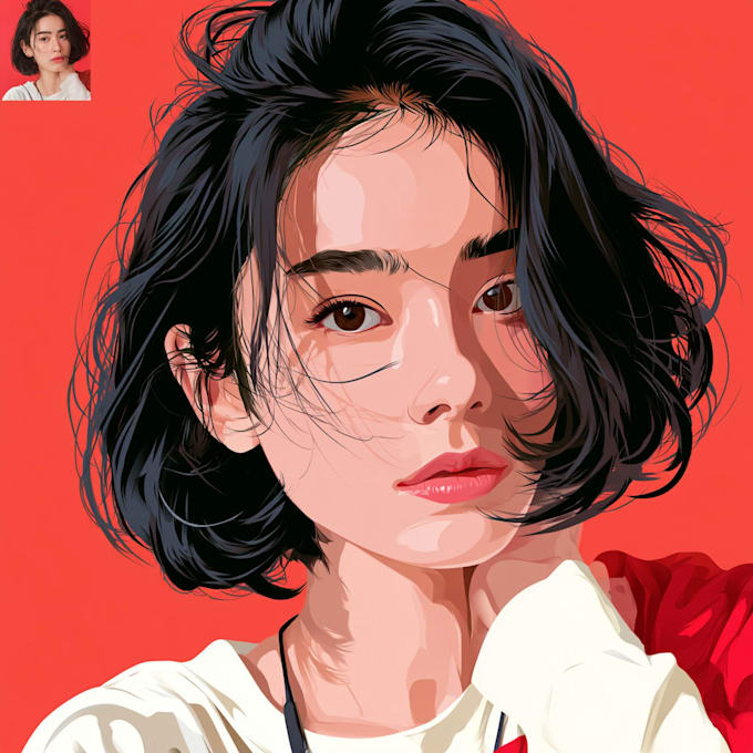 create cartoon vector portrait from photo