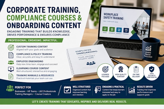 write corporate training manuals compliance courses and onboarding content