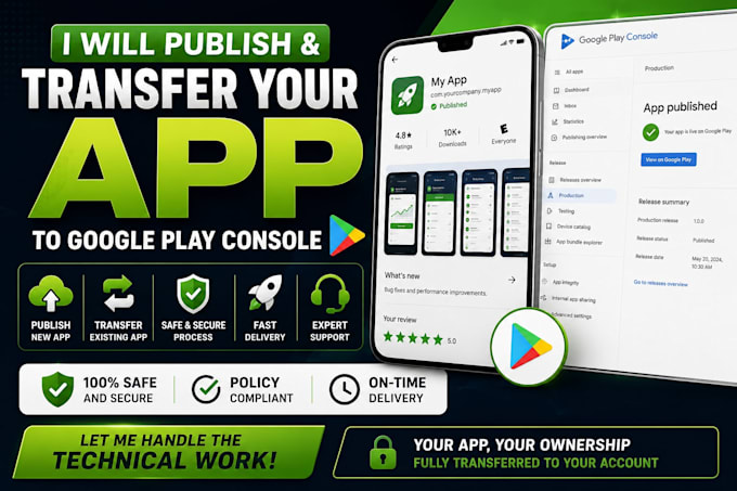 publish and transfer app to google play console