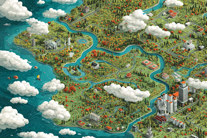 fantasy map design vector map