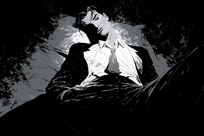 draw dark noir comic book and gothic character art