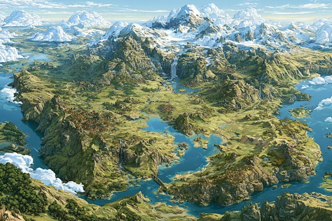 draw fantasy map illustration