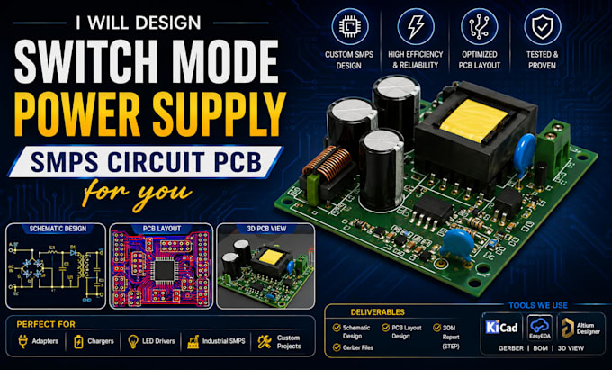 design a switch mode power supply smps circuit pcb for you