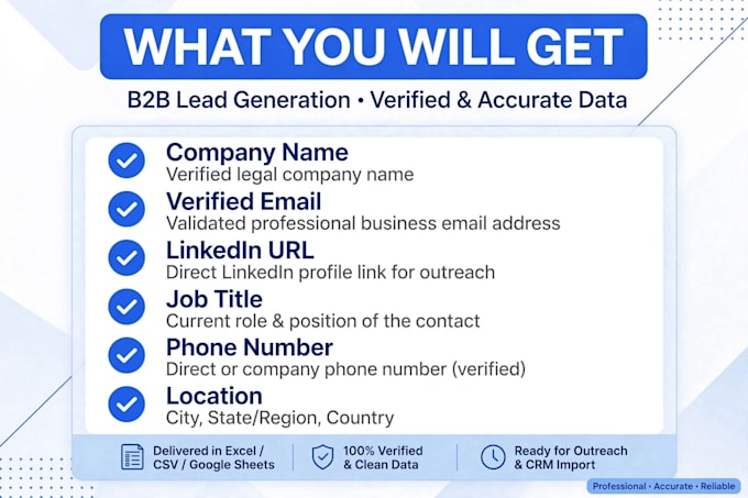 build b2b lead list with ceo contact and company data