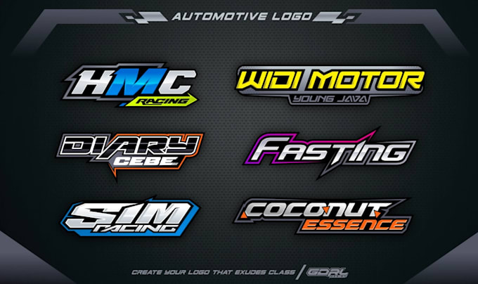 create amazing logo racing, automotive with 3d style
