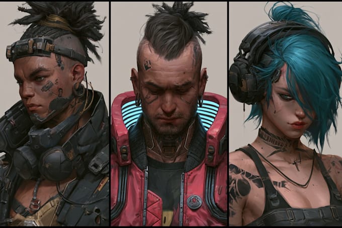 design anime character , cyberpunk character
