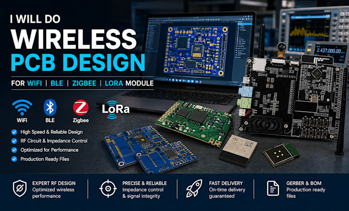 do wireless pcb design for wifi ble zigbee lora module