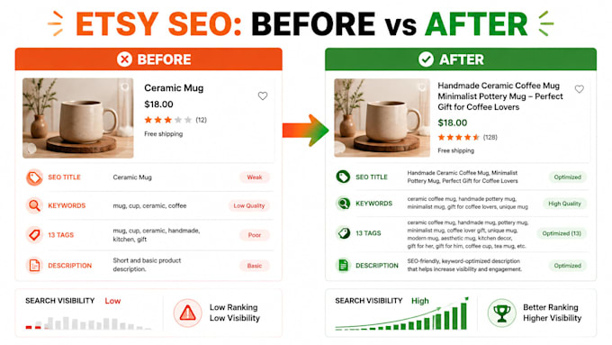 do etsy SEO listing title, description and tags