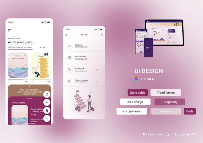 create ai life planer app design with prototype