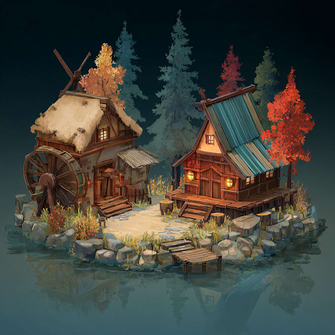 create 2d environment concept art design illustration