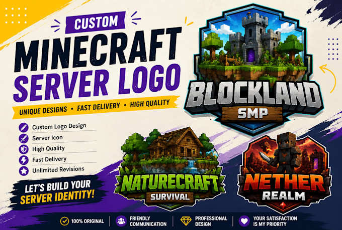 create a custom minecraft server logo and icon