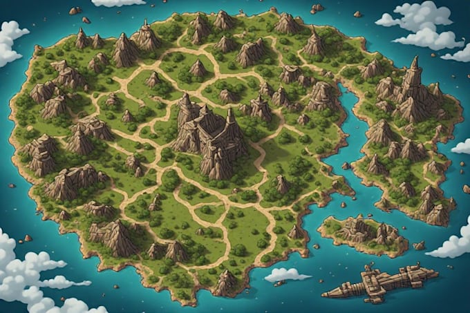 draw a custom map for fantasy, scifi, book or boardgame