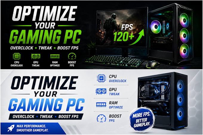 optimize your gaming PC, overclock cpu GPU ram and boost fps