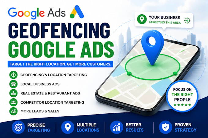 create geofencing google ads for local business, location targeting ads