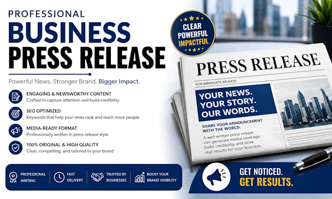 write a professional business press release for your company
