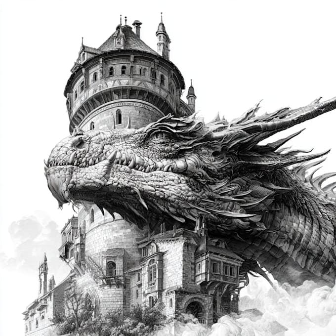 draw intricate vintage engraving and etching artwork