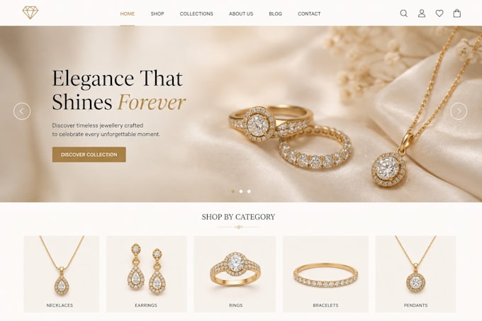 develop a modern jewellery website for your brand