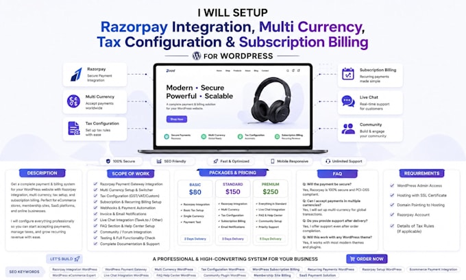 setup framer wix integration landing page tax configuration subscription billing