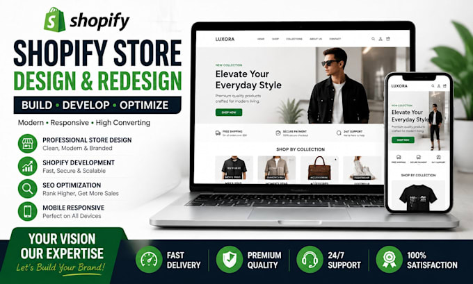 build shopify store design shopify expert redesign shopify website development